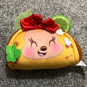 Disney Minnie Mouse Yellow Plush Taco Munchling with Red Bow